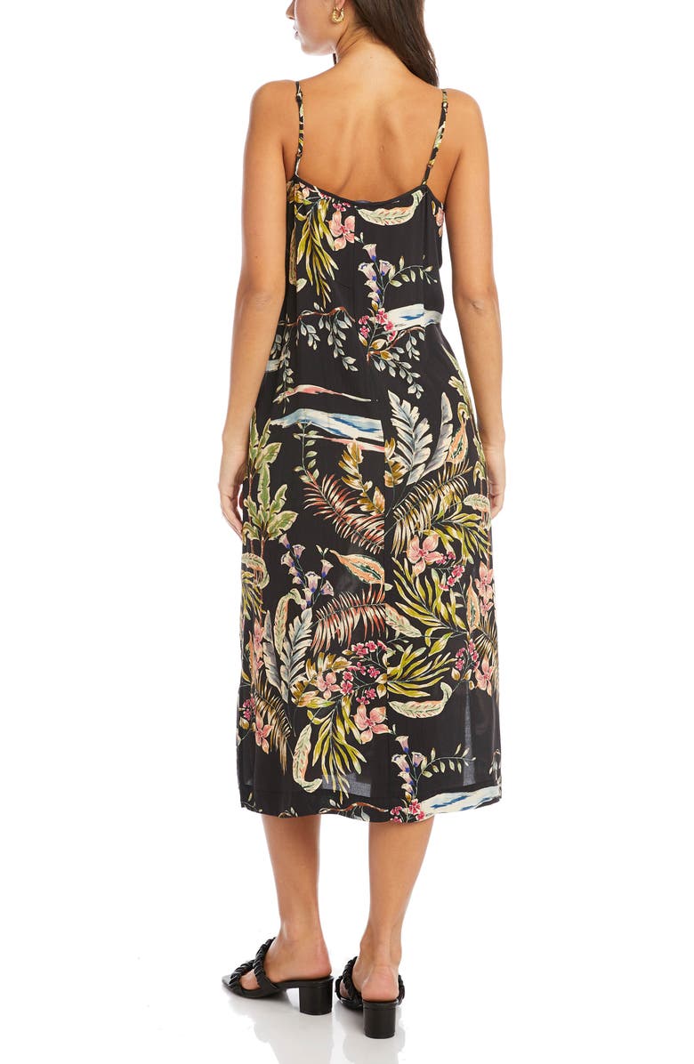Karen Kane Printed Side Slit Midi Slipdress, Alternate, color,