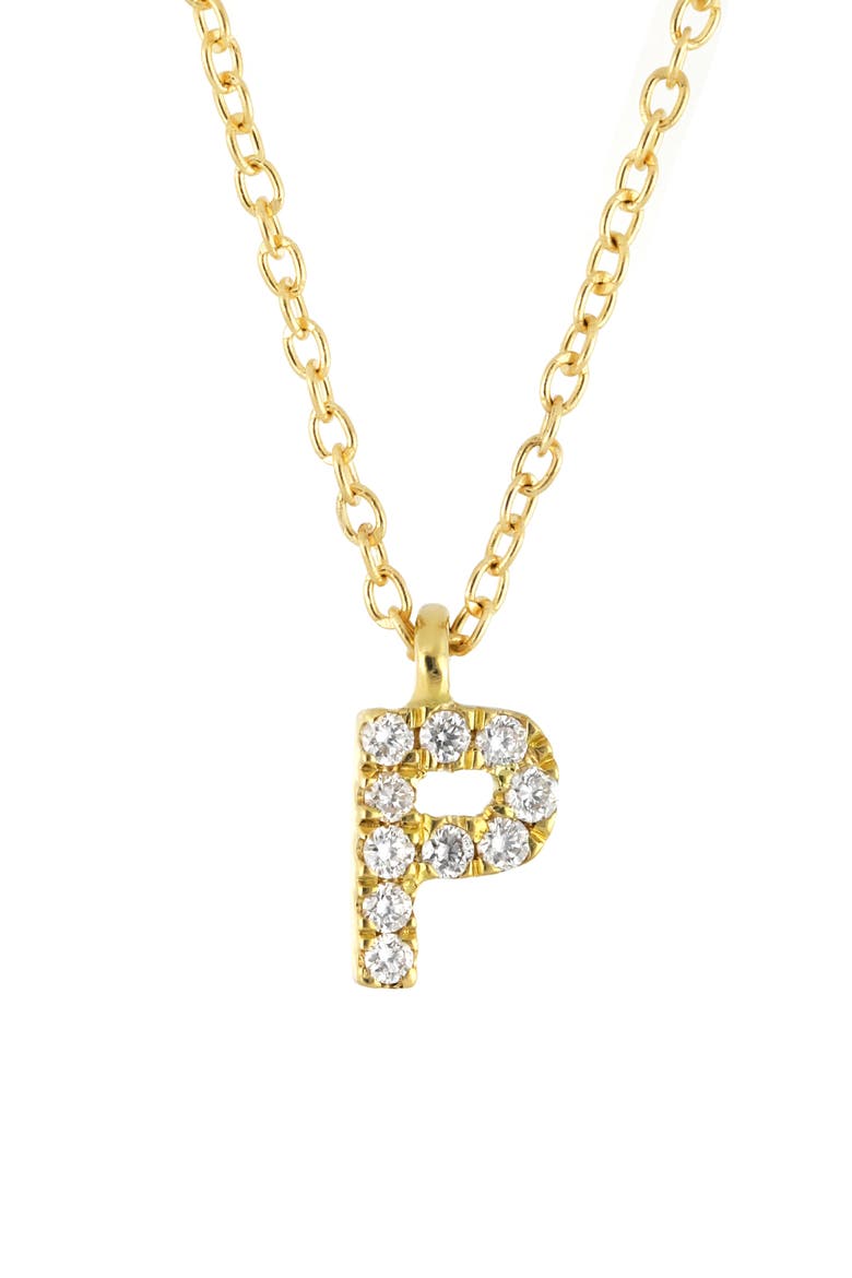 Icon Pavé Diamond Initial Pendant Necklace, Alternate, color, 18K YELLOW GOLD - P