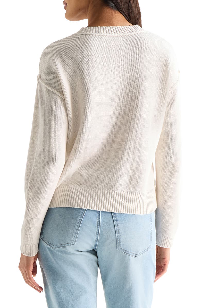 Lucky Brand Lobster Intarsia Crewneck Sweater, Alternate, color, Gardenia