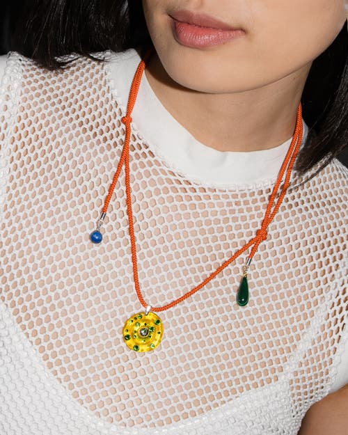 Fry Powers Sun Powers® Resin Charm Pendant Necklace In Yellow