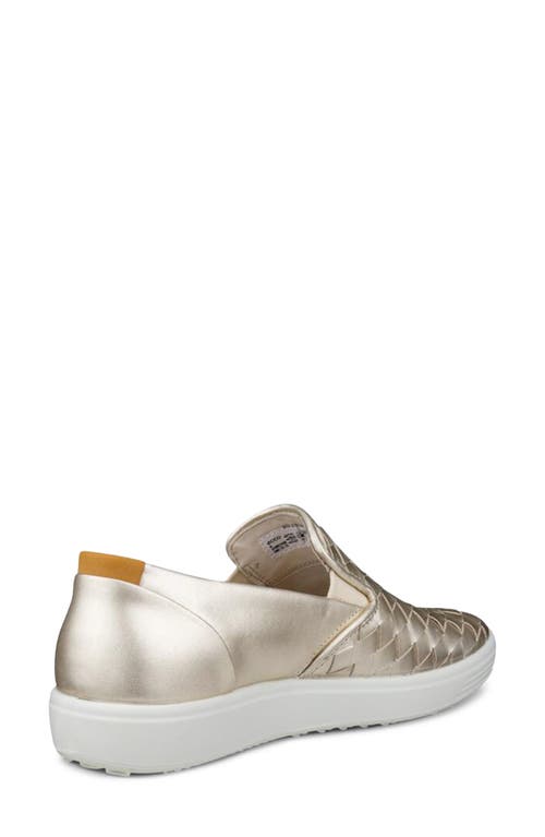 Ecco Soft 7 Slip-on Sneaker In Pure White Gold