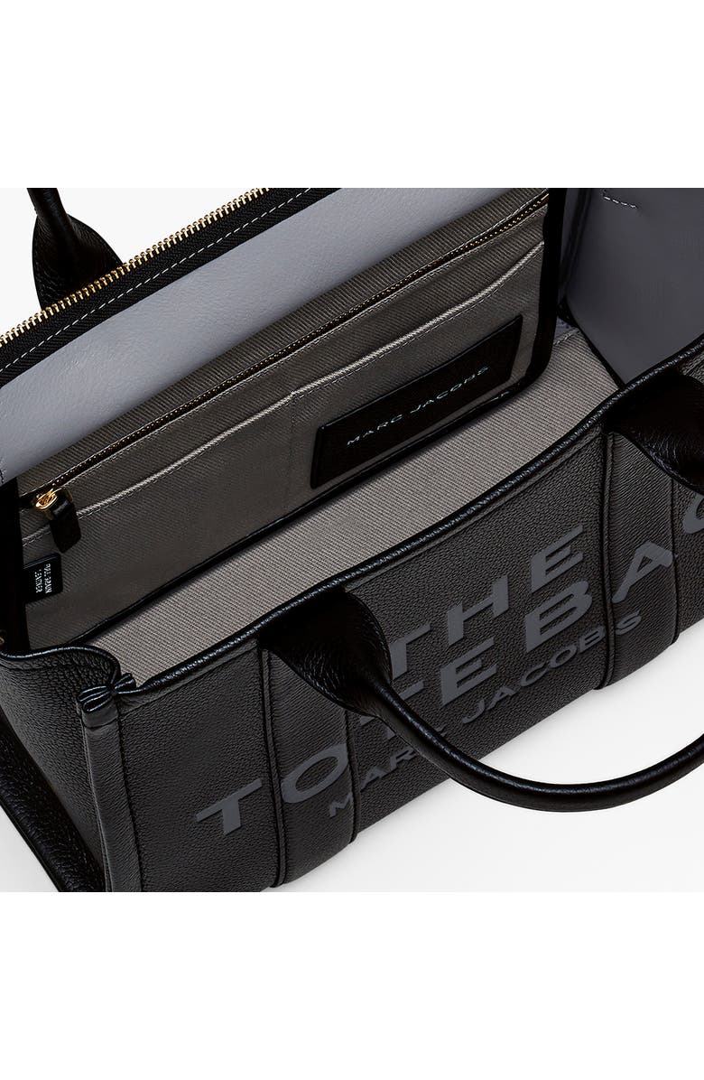 Marc Jacobs The Leather Medium Tote Bag, Alternate, color, Black