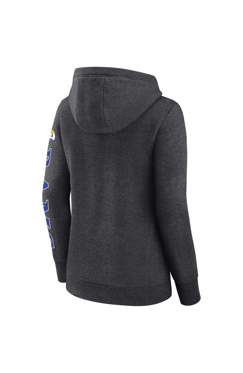 FANATICS Women's Fanatics Branded Heathered Charcoal Los Angeles Rams Super Bowl LVI Champions Retro Pullover Hoodie, Alternate, color, Heather Charcoal