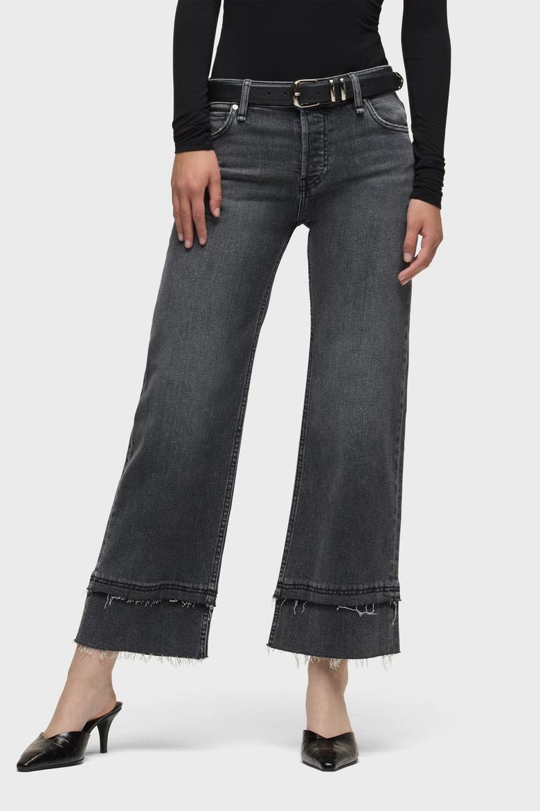 Rosie Wide Leg Ankle Raw Hem, Main, color, ASPHALT