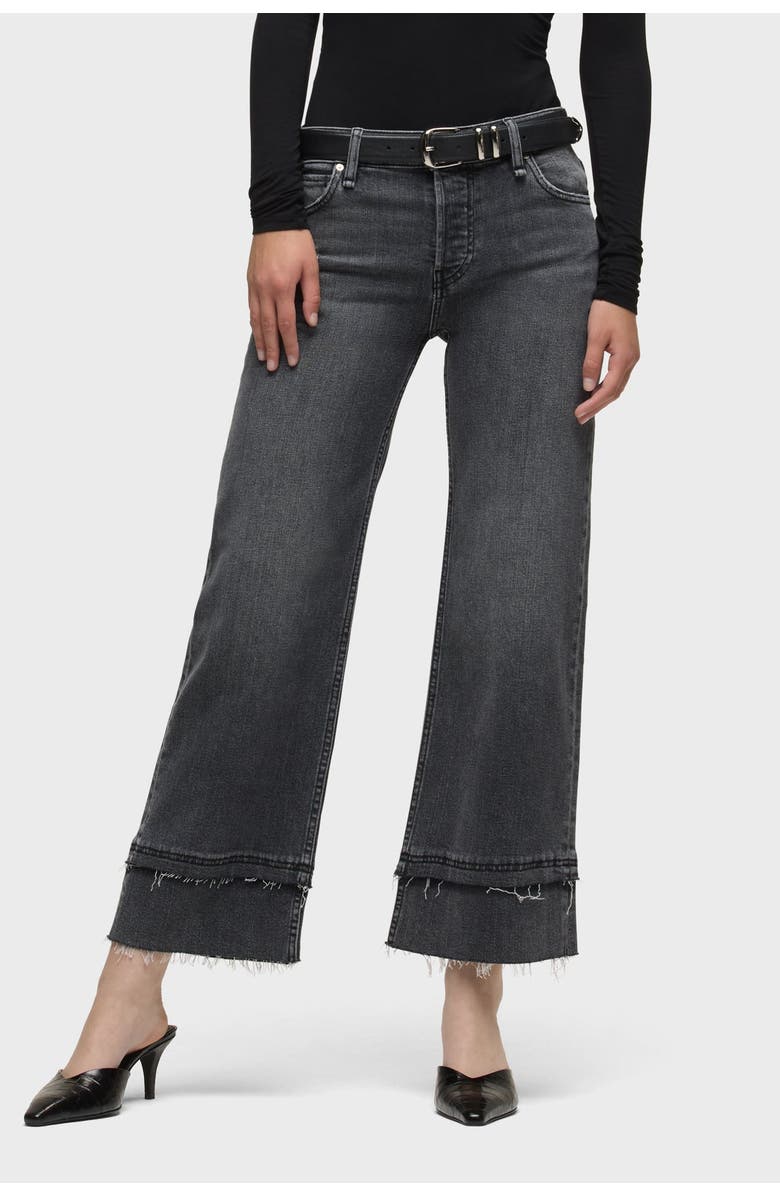 Hudson Jeans Rosie Wide Leg Ankle Raw Hem, Main, color, Asphalt