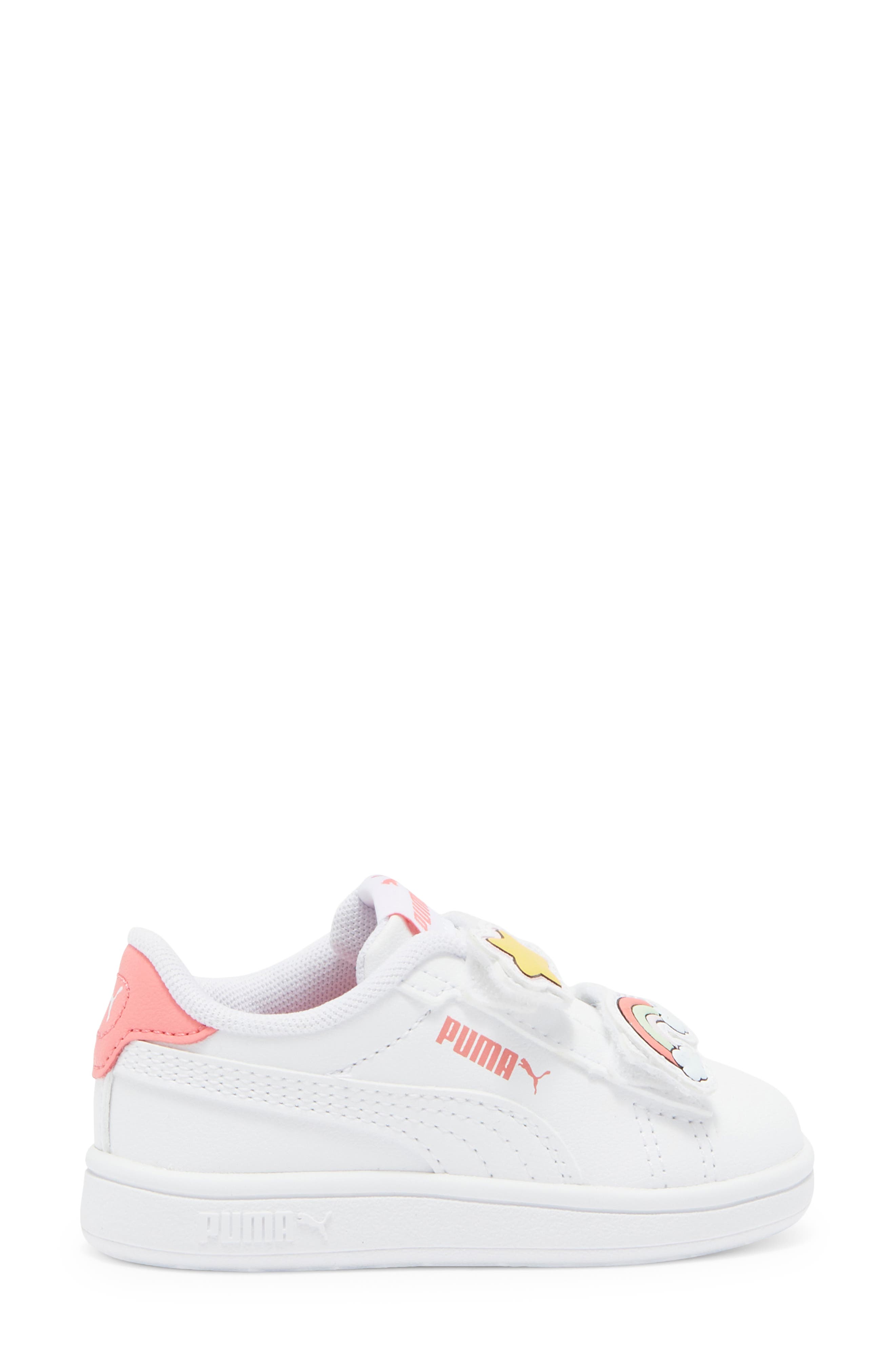 PUMA Kids' Smash Badges Dual Strap Sneaker, Alternate, color, White