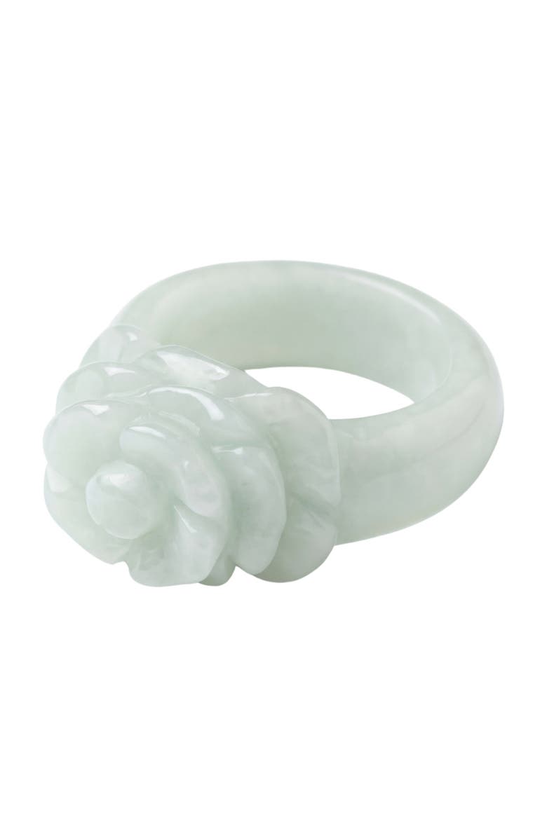 Rose Off-white jade ring, Main, color, Off white