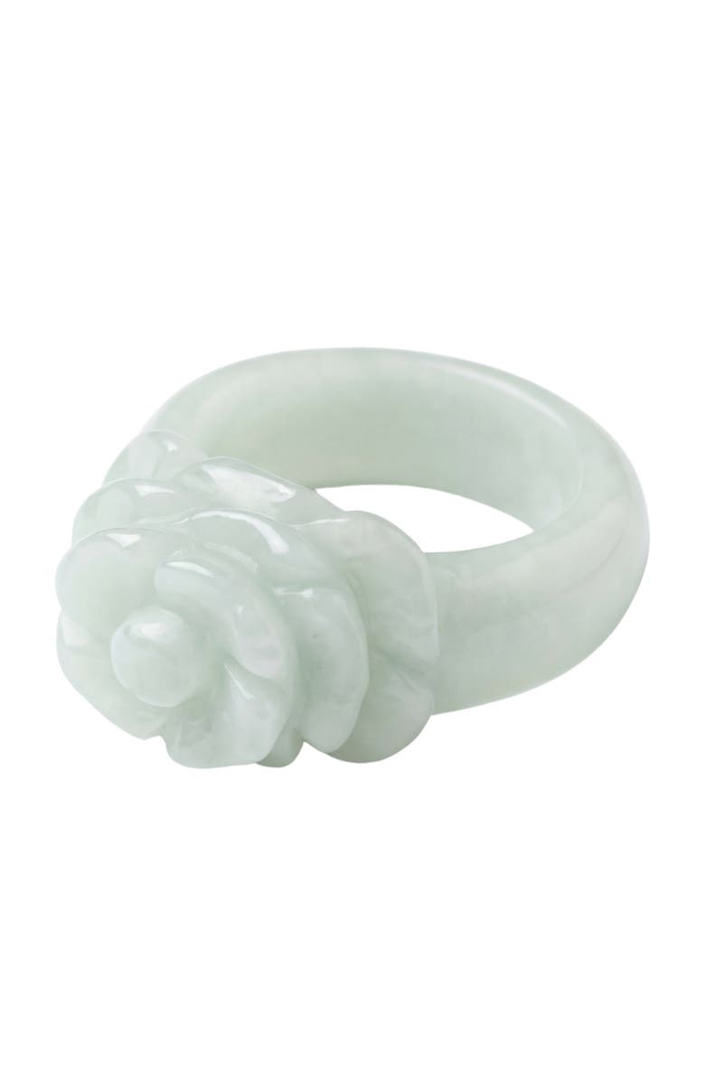 seree Rose Off-white jade ring, Main, color, Off White