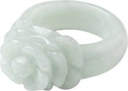 seree Rose Off-white jade ring