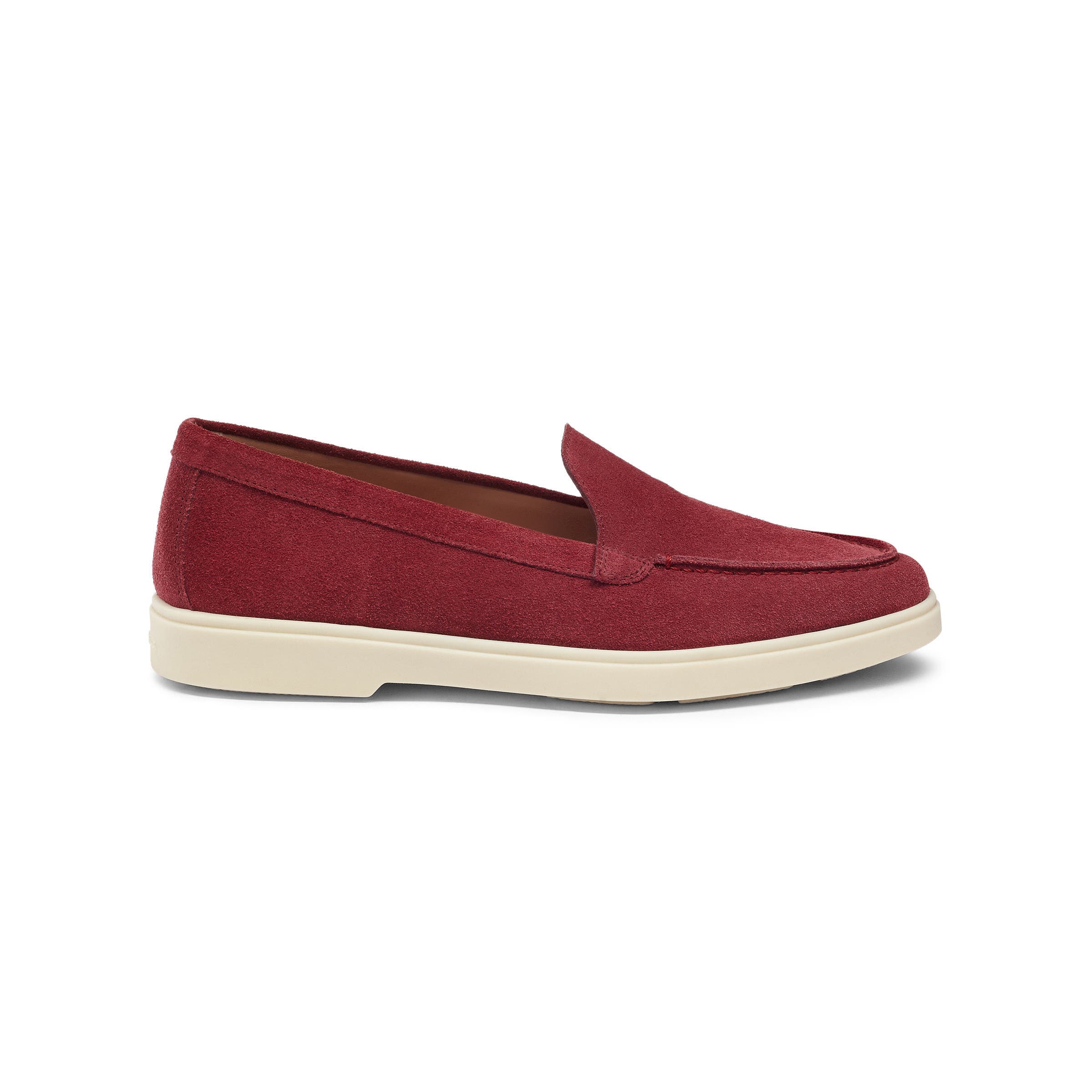 Santoni Women's suede loafer, Alternate, color, Red