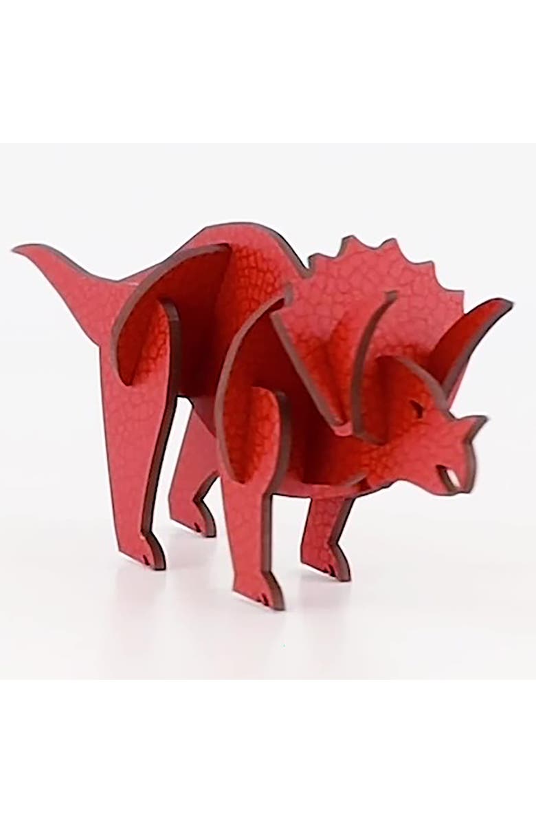 Little & Wood Woodlet Triceratops, 3D Wooden Kit Set, Ages 6+, Alternate, color, Multicolored