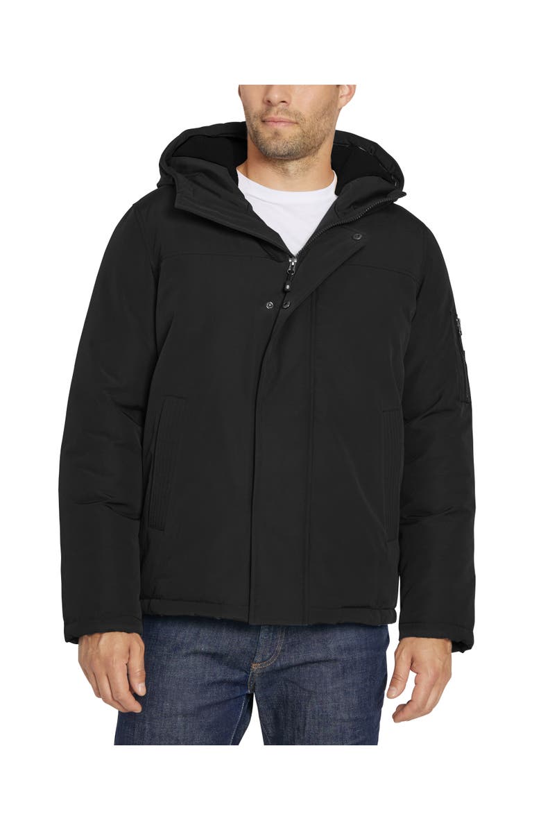 IZOD Men's Fleece Lined Short Parka Jacket, Main, color, Black