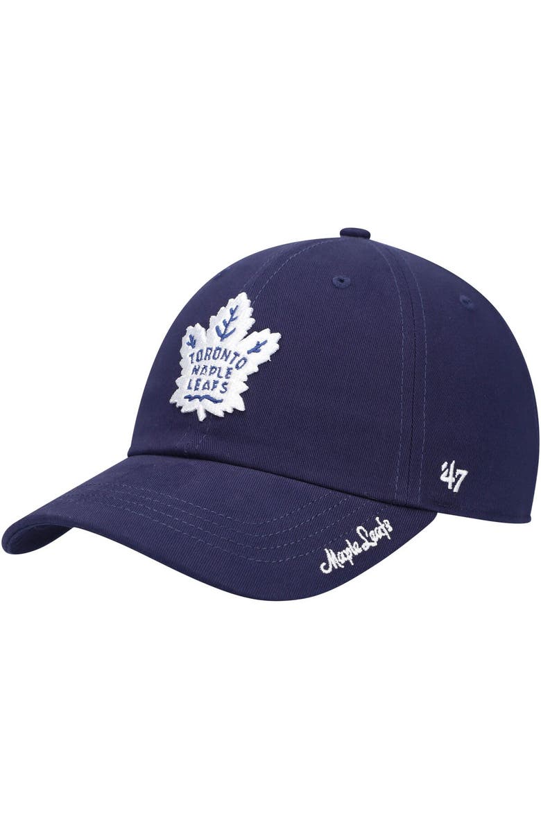 '47 Women's '47 Navy Toronto Maple Leafs Team Miata Clean Up Adjustable Hat, Main, color, 