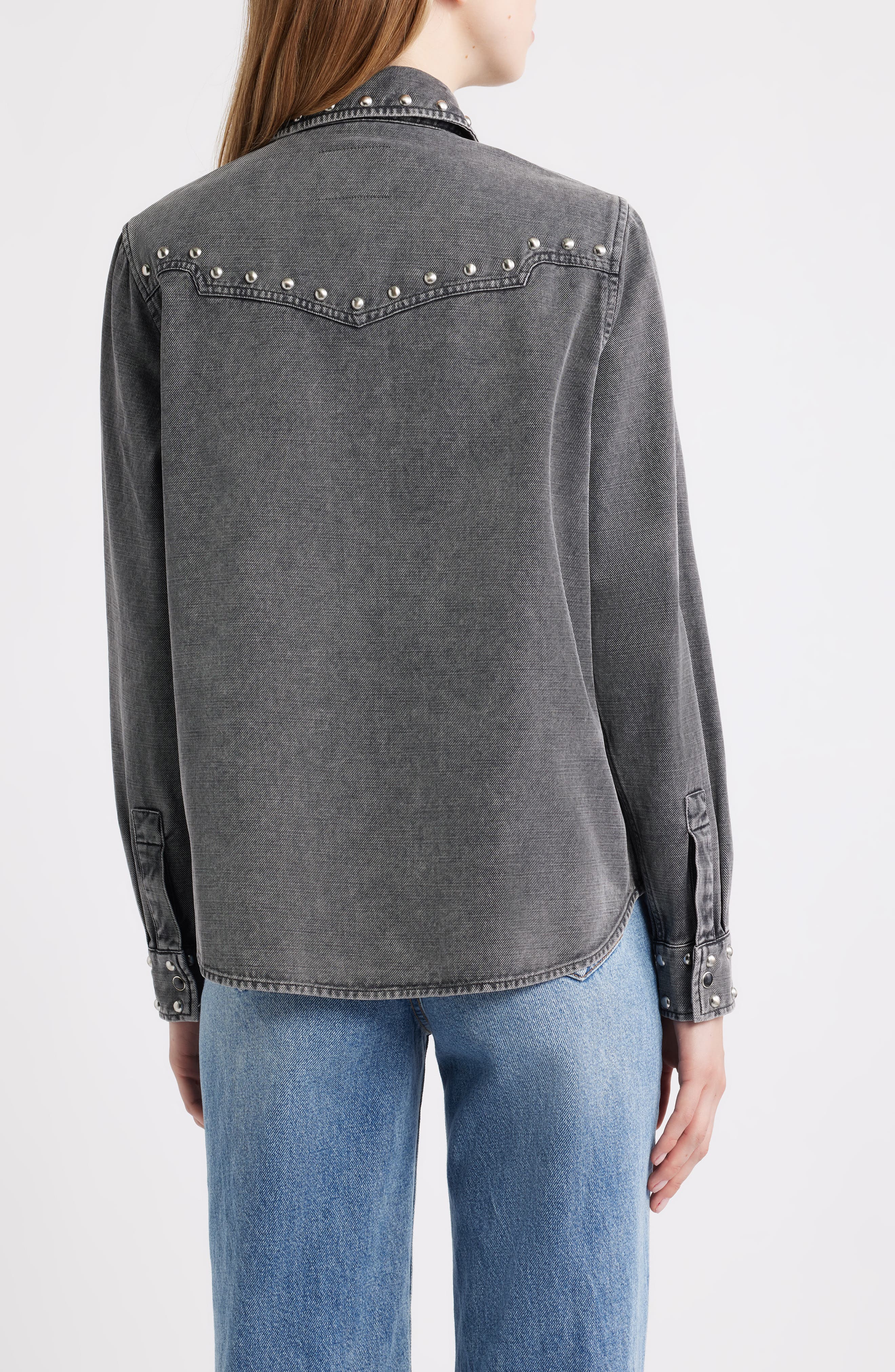 Vinea Stud Accent Western Snap-Up Denim Shirt - image 2
