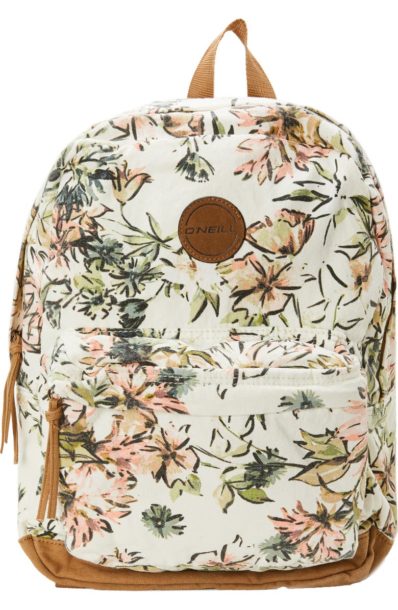 O'Neill Shoreline Floral Print Canvas Backpack, Main, color,