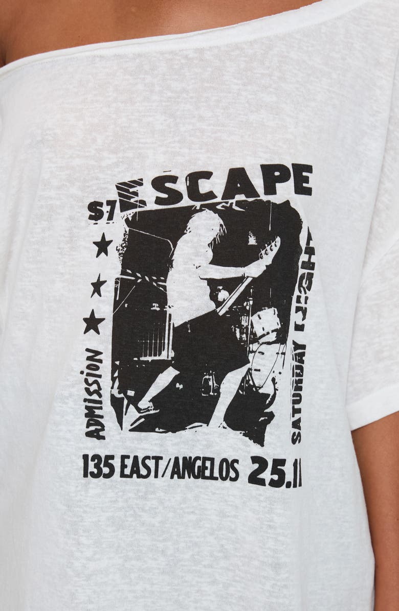 Princess Polly Kippa Off the Shoulder Oversize Graphic T-Shirt, Alternate, color,