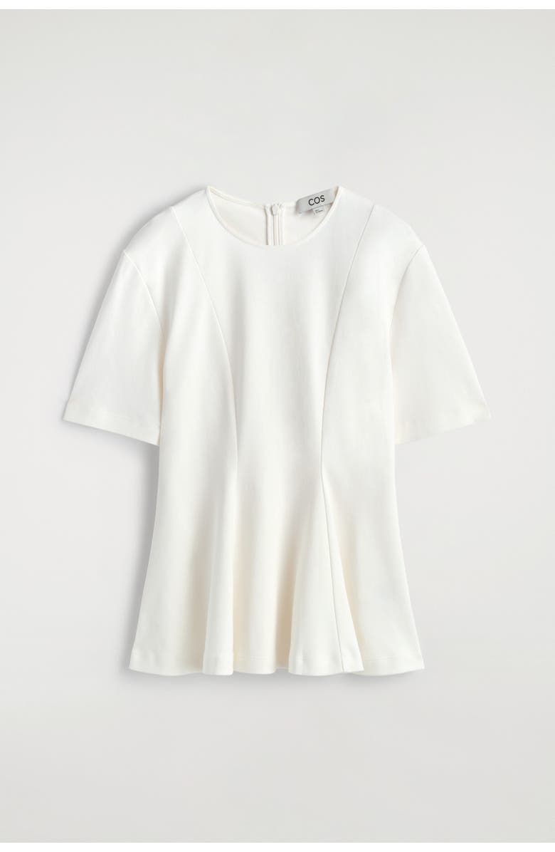 COS Waisted Cotton T-shirt, Alternate, color, White