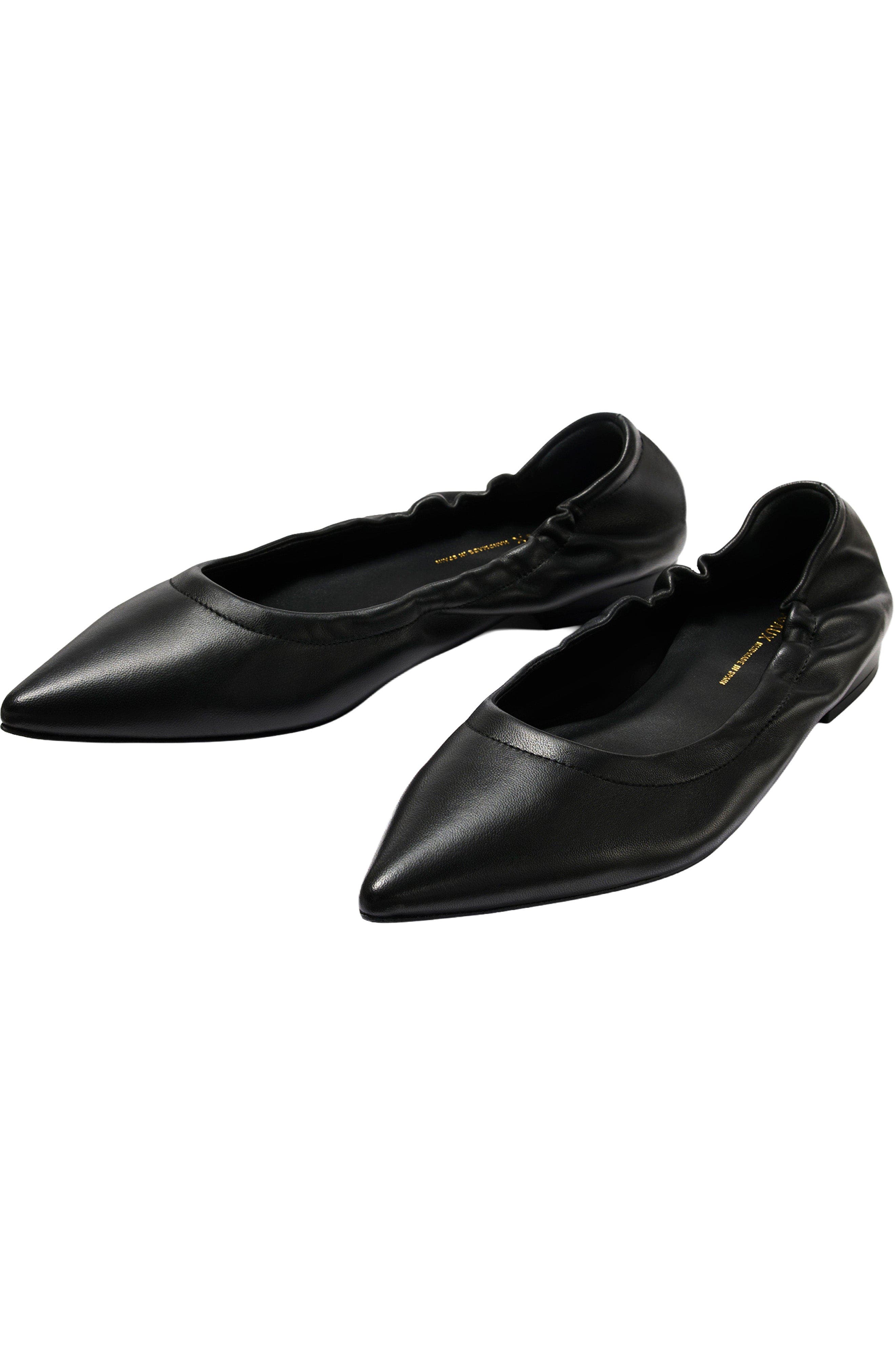 The Roma Ballet Flat, Alternate, color, Black Nappa