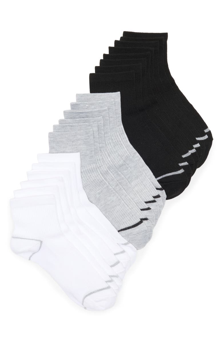 NORDSTROM RACK 10-Pack Everyday Quarter Socks, Main, color, 
