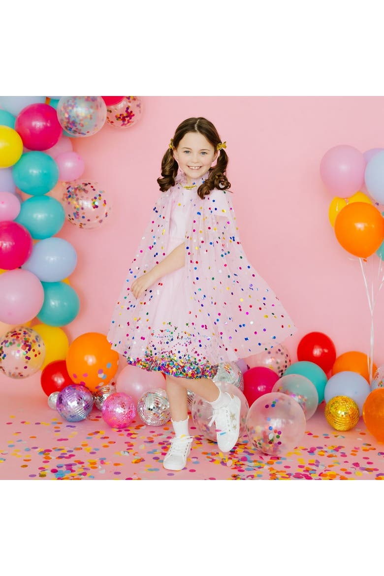 Pink Confetti Cape, Alternate, color, Pink