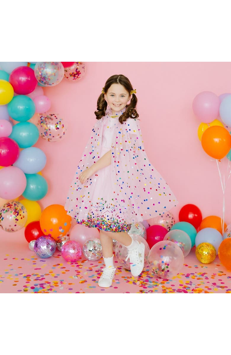 Sweet Wink Pink Confetti Cape, Alternate, color, Pink