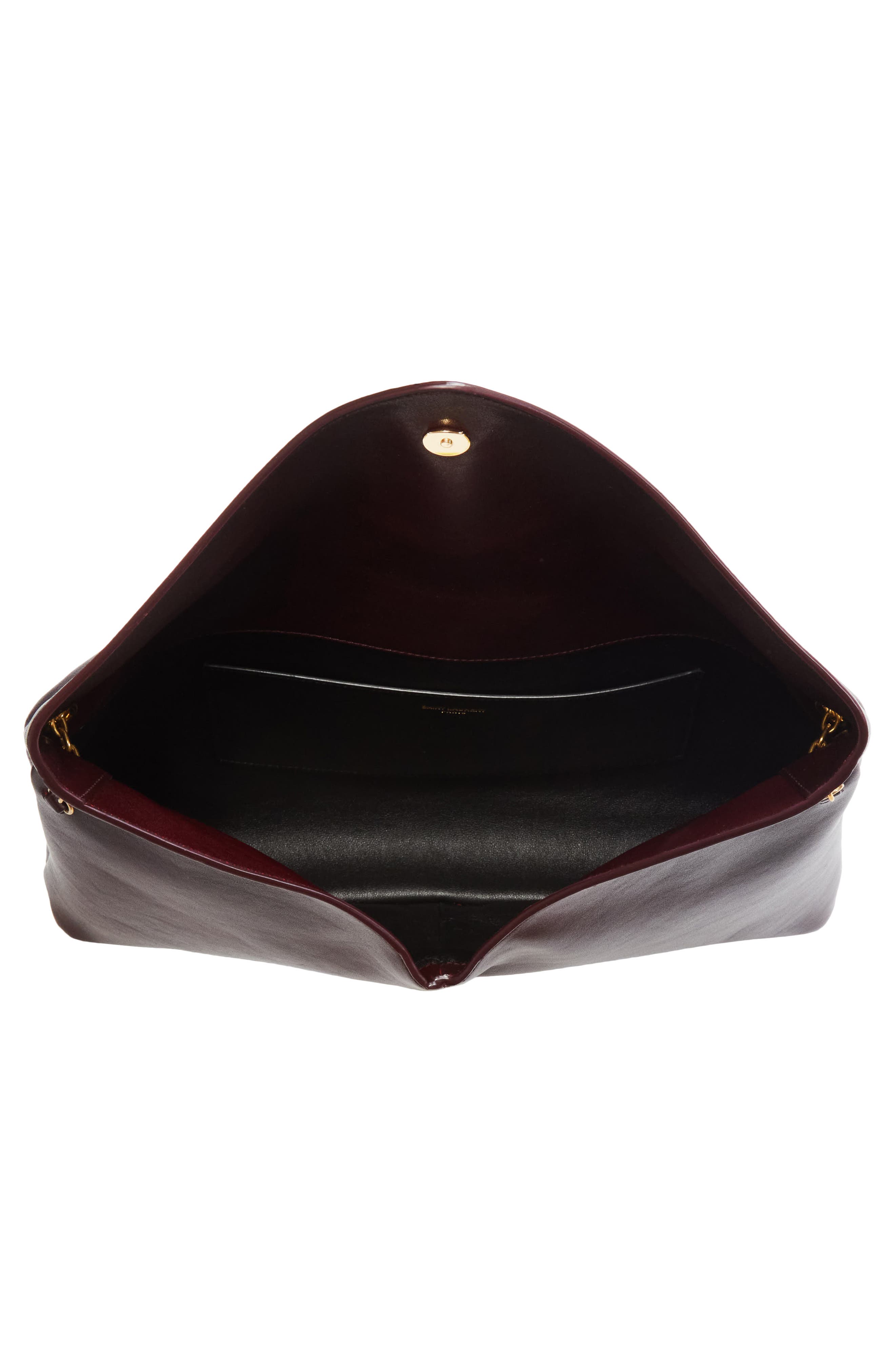 Saint Laurent XXL Cassandre Leather Envelope Shoulder Bag, Alternate, color, Rouge Cabernet
