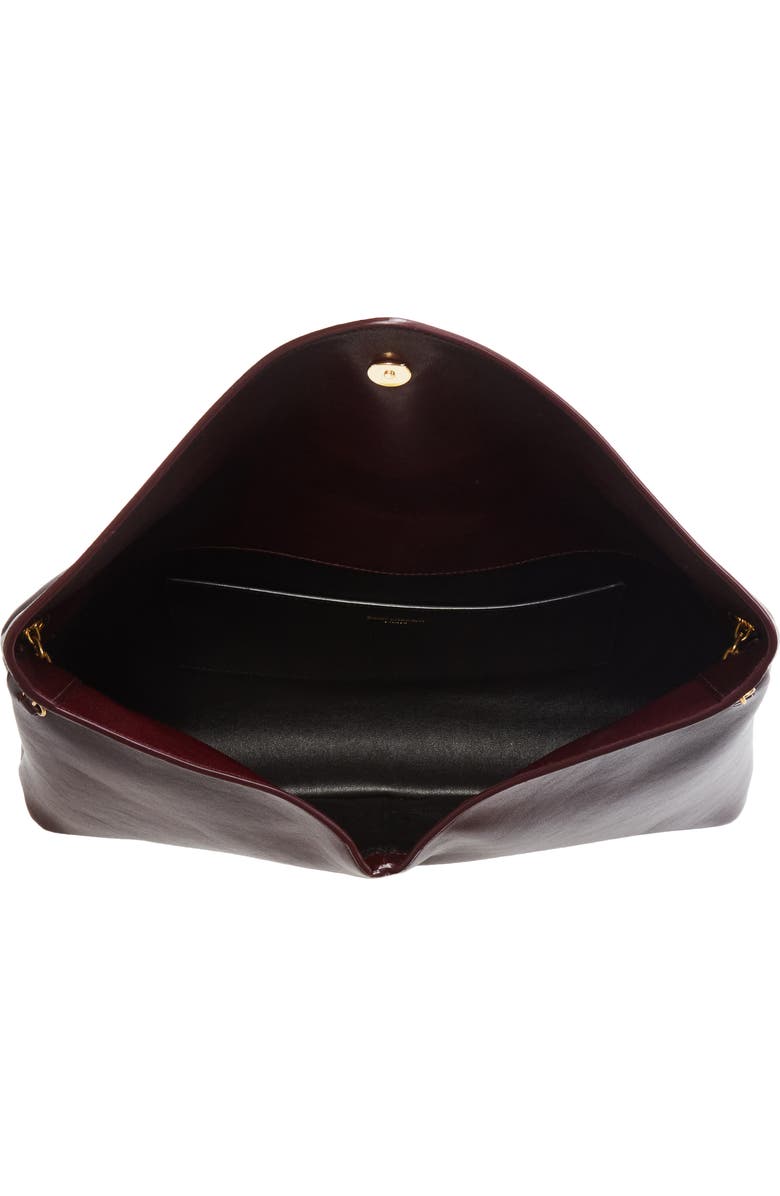 Saint Laurent XXL Cassandre Leather Envelope Shoulder Bag, Alternate, color, Rouge Cabernet