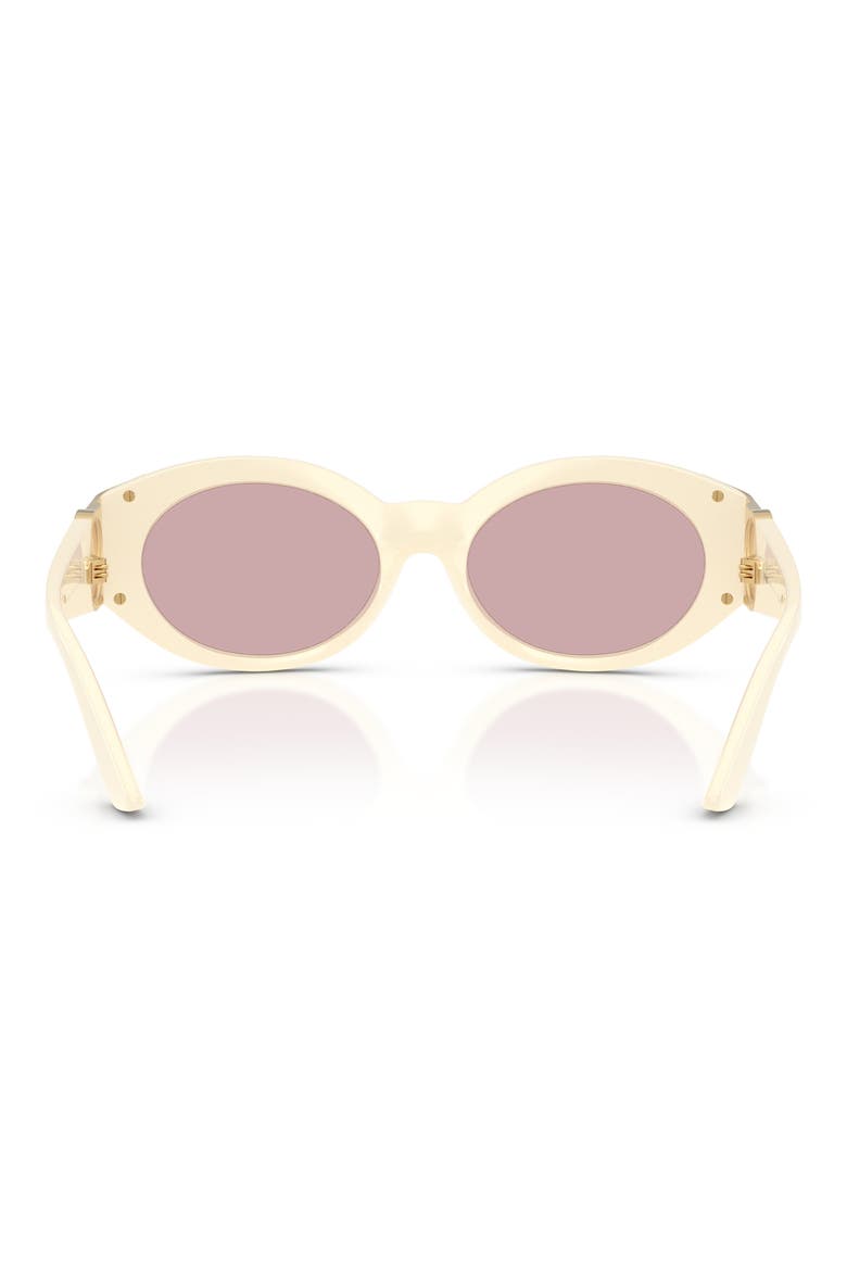 55mm Oval Sunglasses, Alternate, color, MILK / PINK MIRROR GOLD