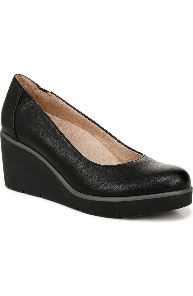 SOUL NATURALIZER About Time Wedge Pump, Main, color, Black Faux Leather