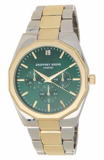 GEOFFREY BEENE Diamond Two-Tone Bracelet Watch, 43mm