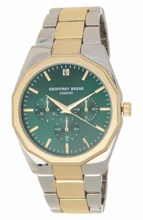 GEOFFREY BEENE Diamond Two-Tone Bracelet Watch, 43mm