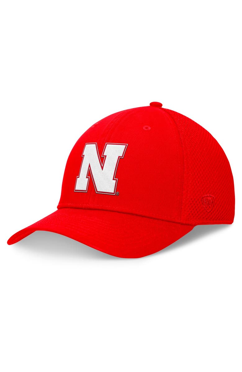 TOP OF THE WORLD Men's Top of the World Scarlet Nebraska Huskers Spacer Flex Hat, Main, color, Scarlet