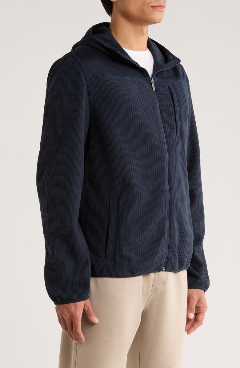 Zella Full Zip Grid Fleece Jacket, Alternate, color, Navy Eclipse