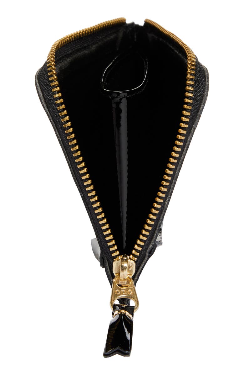 Comme des Garçons Wallets Patent Leather Half Zip Wallet, Alternate, color, Black
