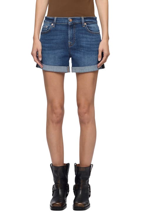 Midroll Stretch Denim Shorts (Vanity)