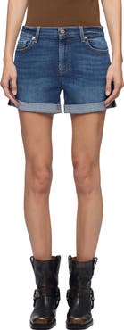 7 For All Mankind Midroll Stretch Denim Shorts