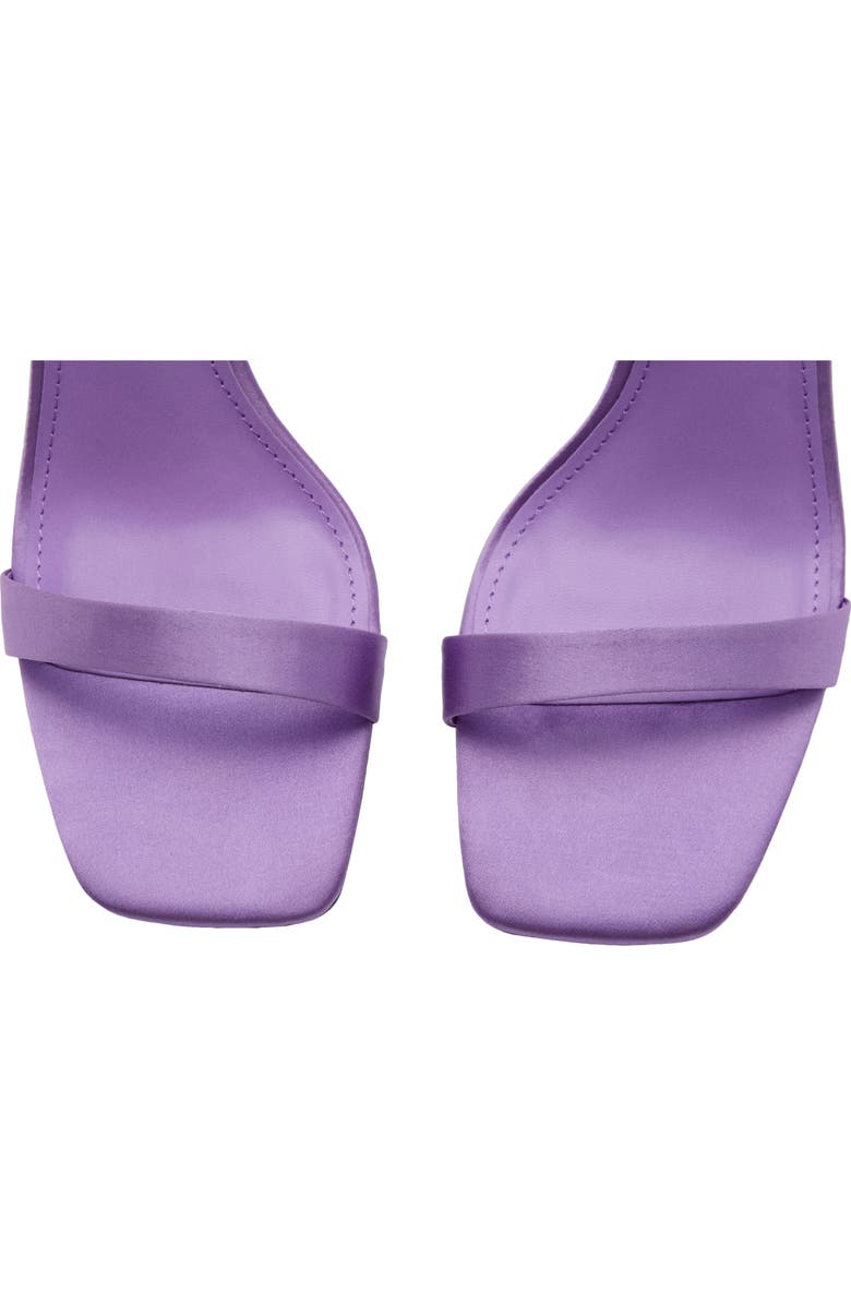 MANGO Square Toe Satin Sandal, Alternate, color, Lilac