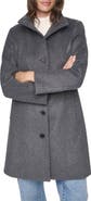 DKNY Stand Collar Faux Wool Coat