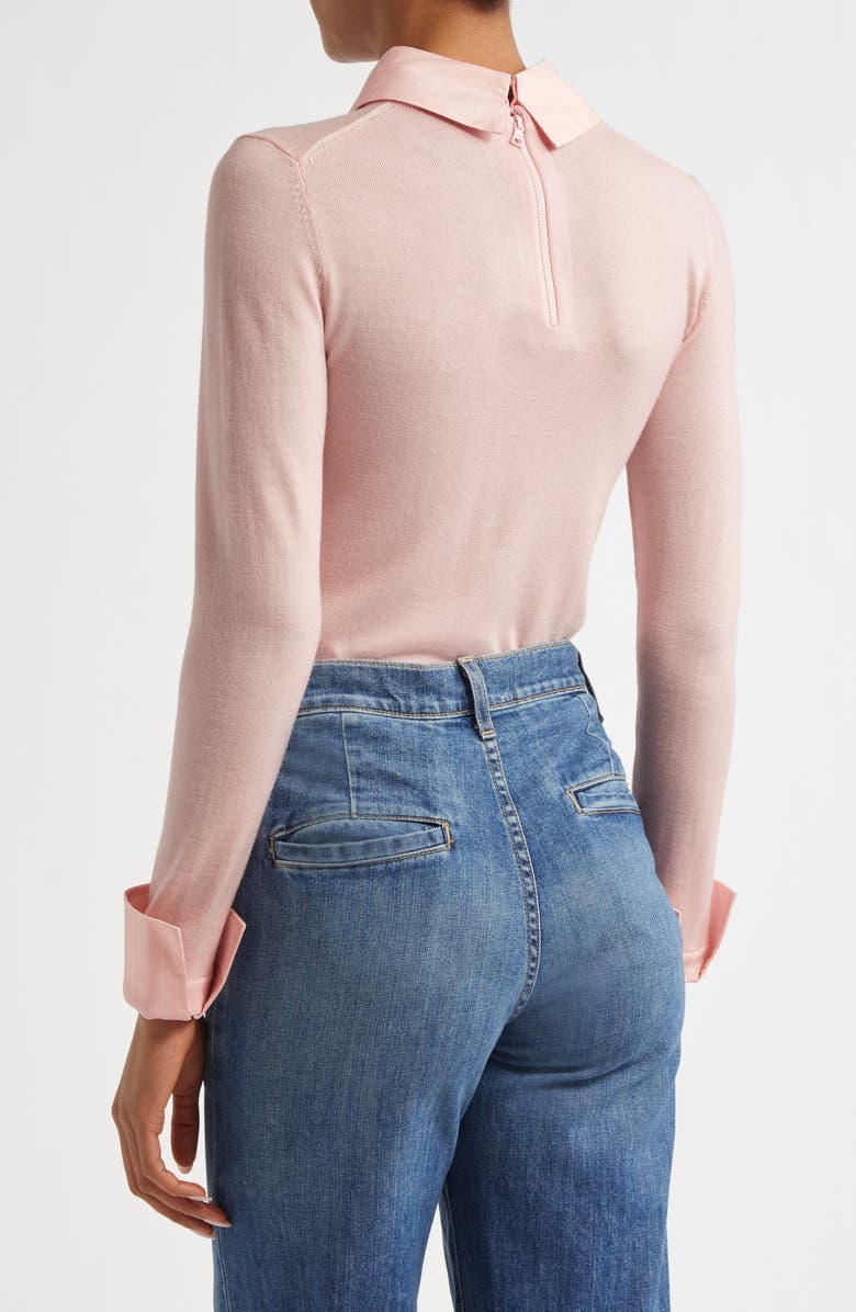 Alice + Olivia Porla Collared Stretch Wool Sweater, Alternate, color,