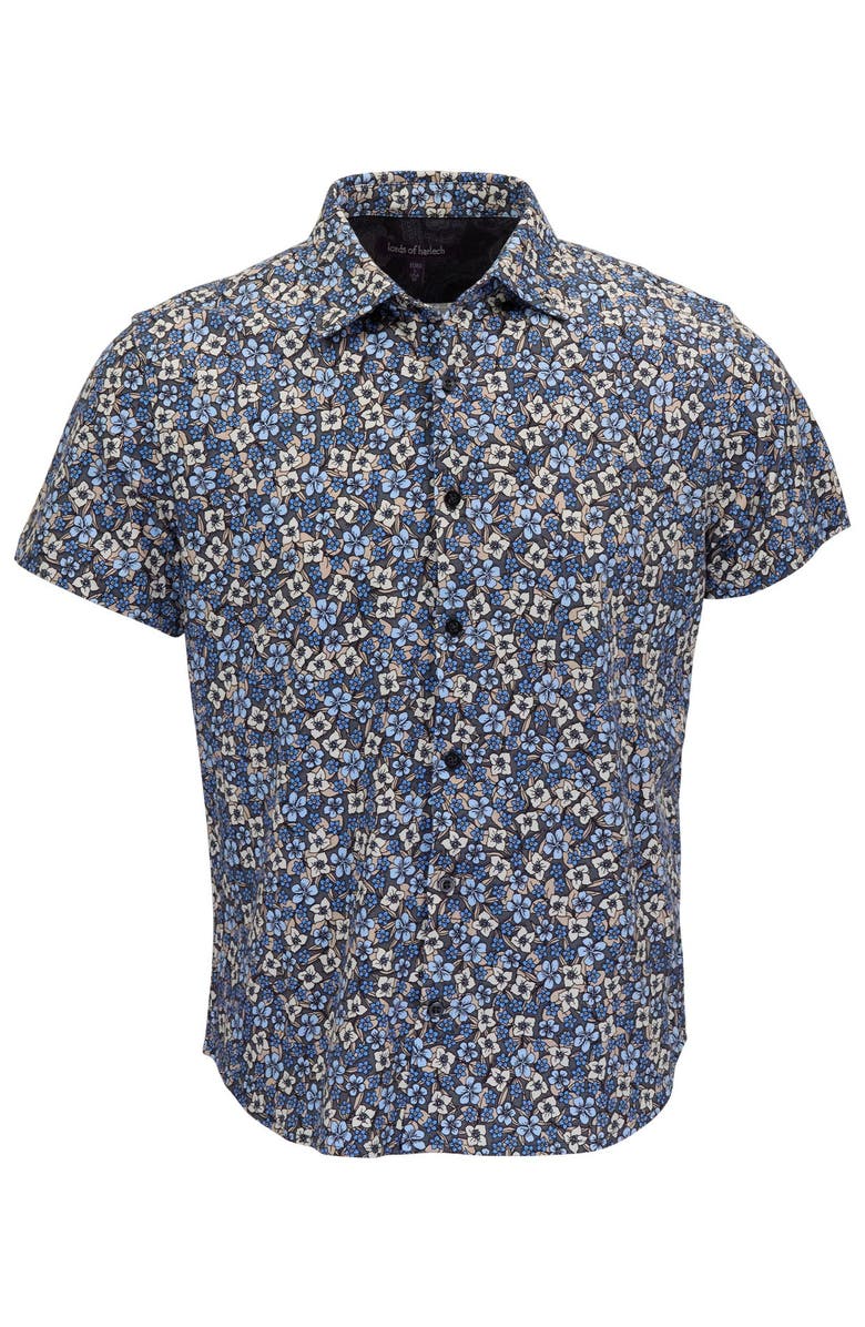 Lords of Harlech Floral Field Mens Knit Shirt, Main, color, Floral Field Black