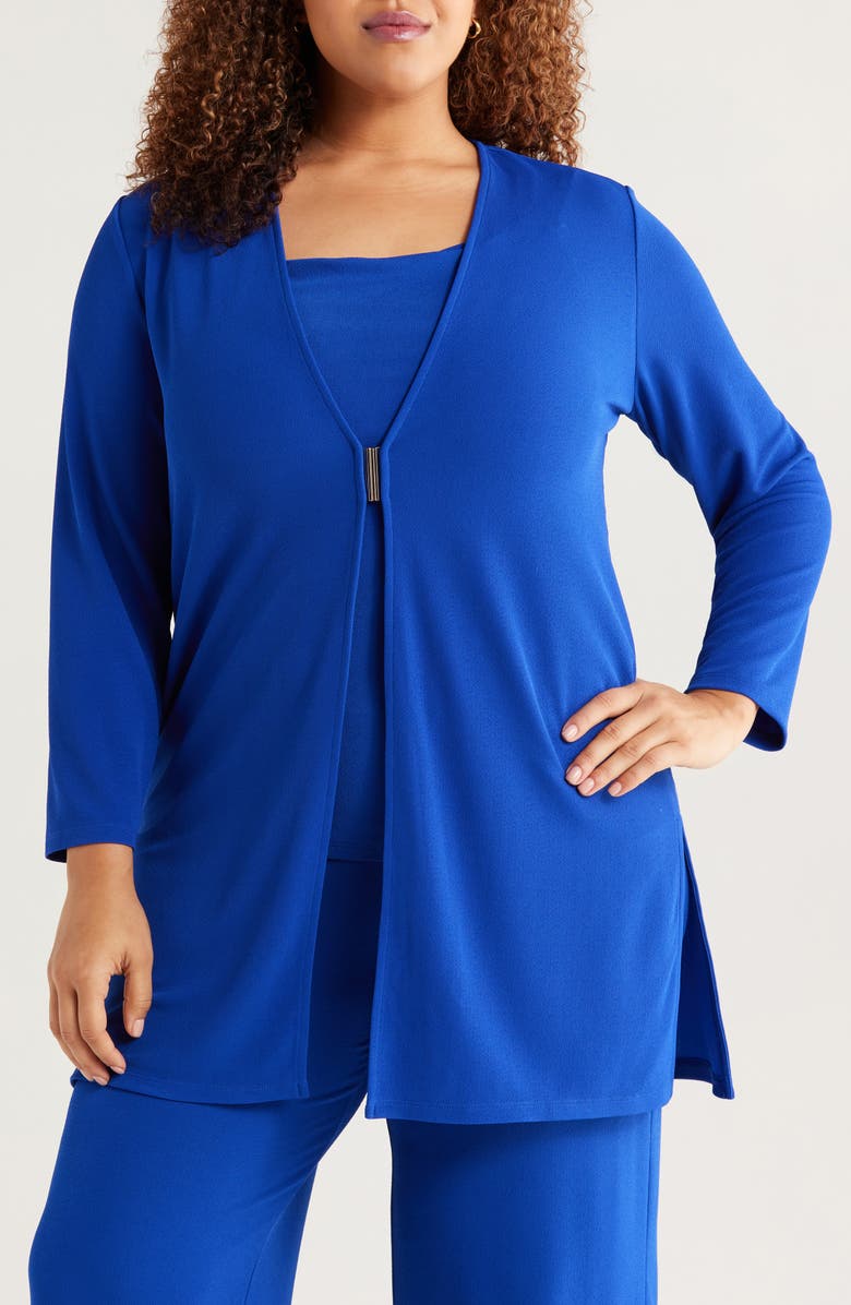 Anne Klein Front Clasp Textured Cardigan, Main, color, 