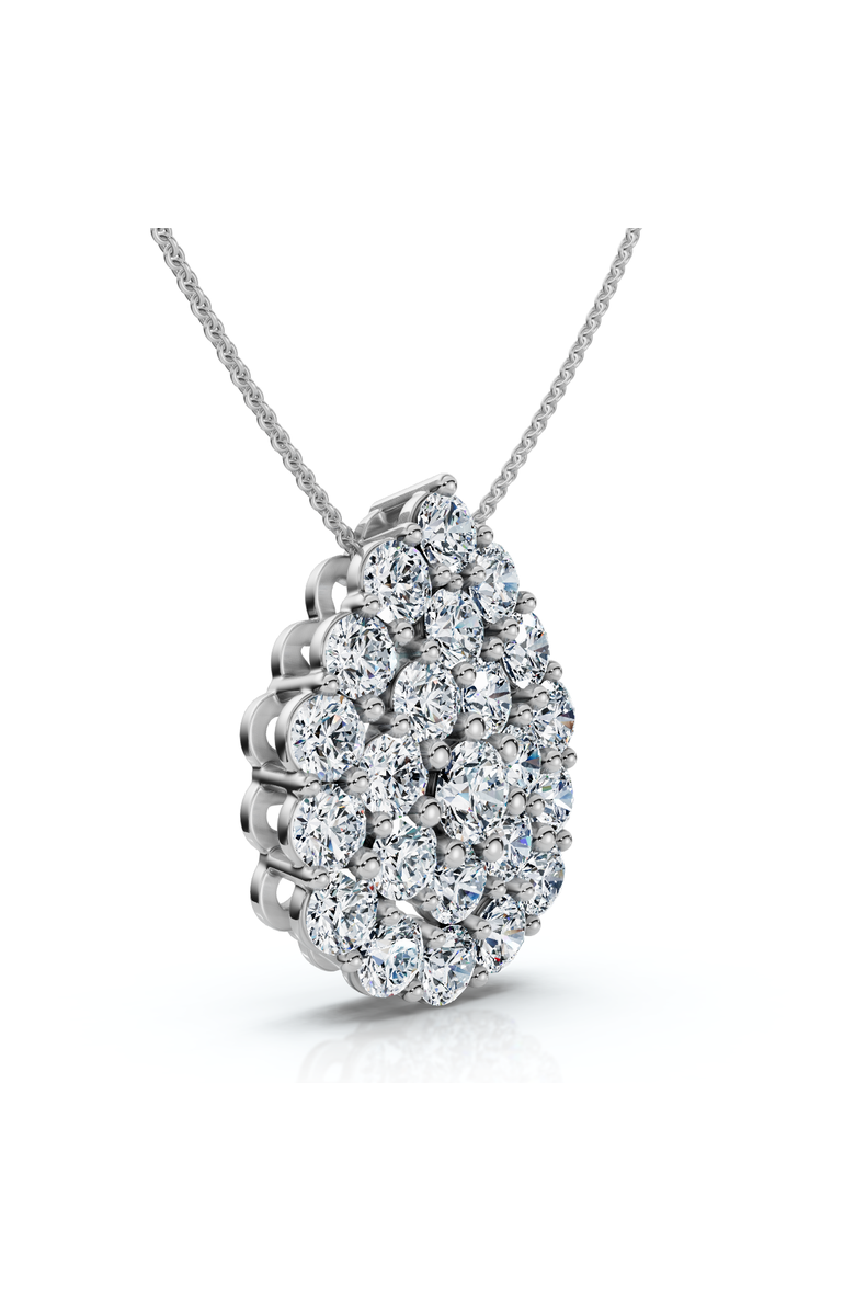 Bliss Diamond 2Ct Diamond Pear Shape Pave Pendant 14k Gold Necklace Lab Grown, Alternate, color, White Gold