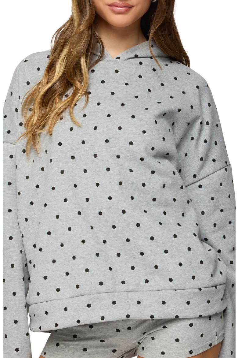 Chelsie Polka Dot Hoodie, Main, color, GRAY-MELANGE