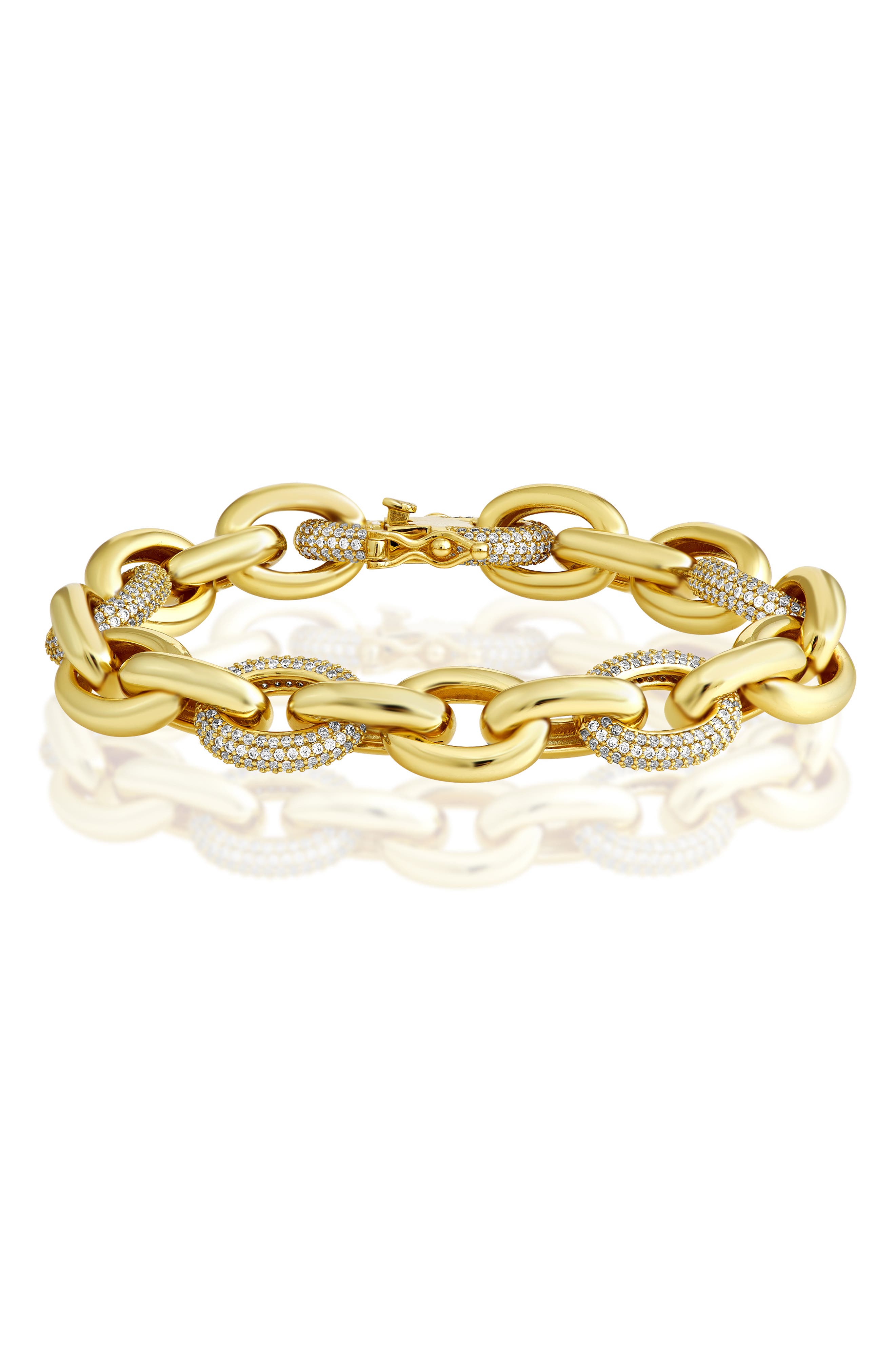 Cubic Zirconia Pav9 Oval Link Bracelet