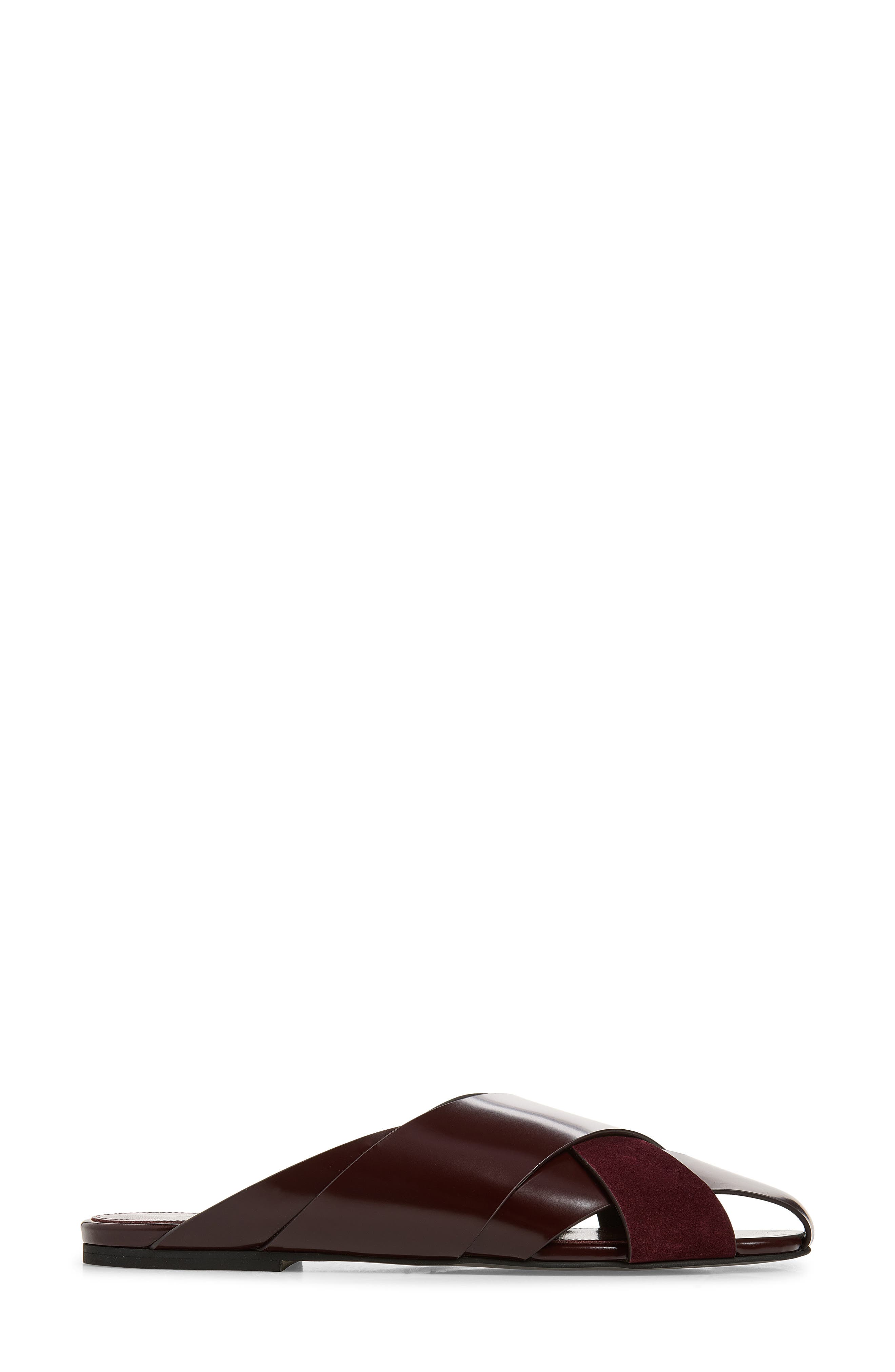 Slant Crossover Mule, Alternate, color, MERLOT
