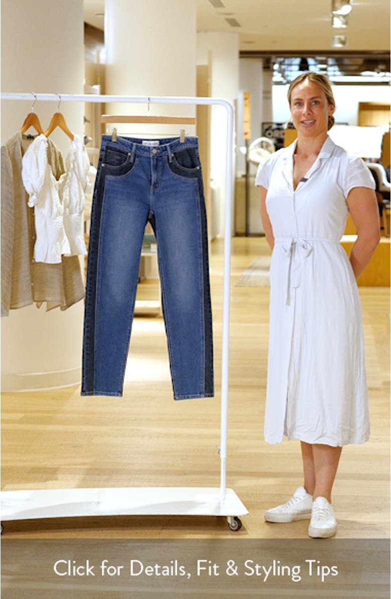 Two-Tone High Waist Straight Leg Jeans, sales video thumbnail