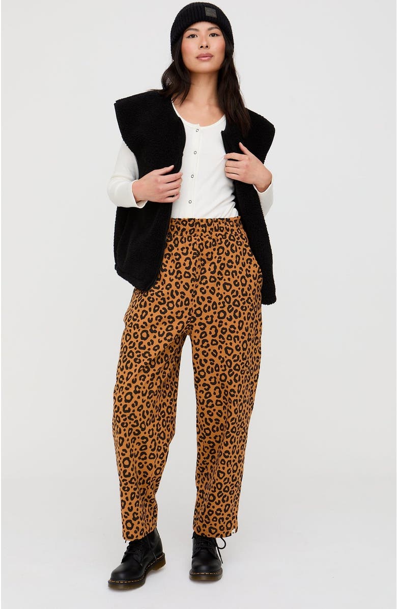 Turtledove London Organic Cotton Kate Barrel Leg Trousers, Alternate, color, Brown