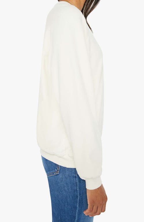 Mother The Biggie Concert Cotton Graphic Sweatshirt In White