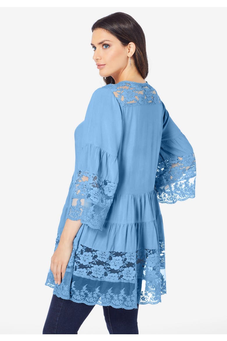 Lace Illusion Blouse, Alternate, color, PURPLE MAGENTA