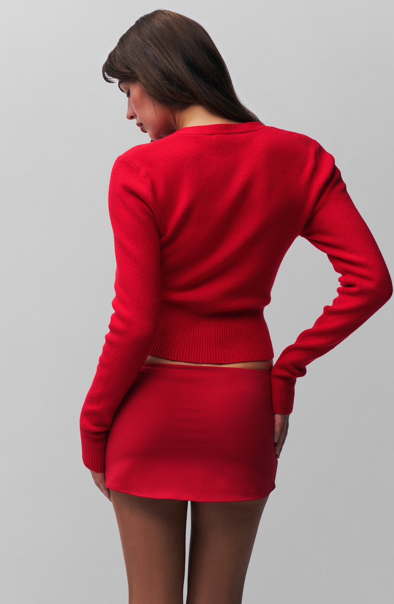 Guizio Camelie Cardigan Top, Alternate, color, Poppy